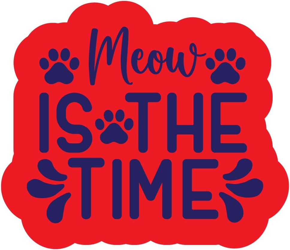 Inspirational Quote "Meow is The Time" Motivational Sticker Vinyl Decal Motivation Stickers- 5" Vinyl Sticker Waterproof