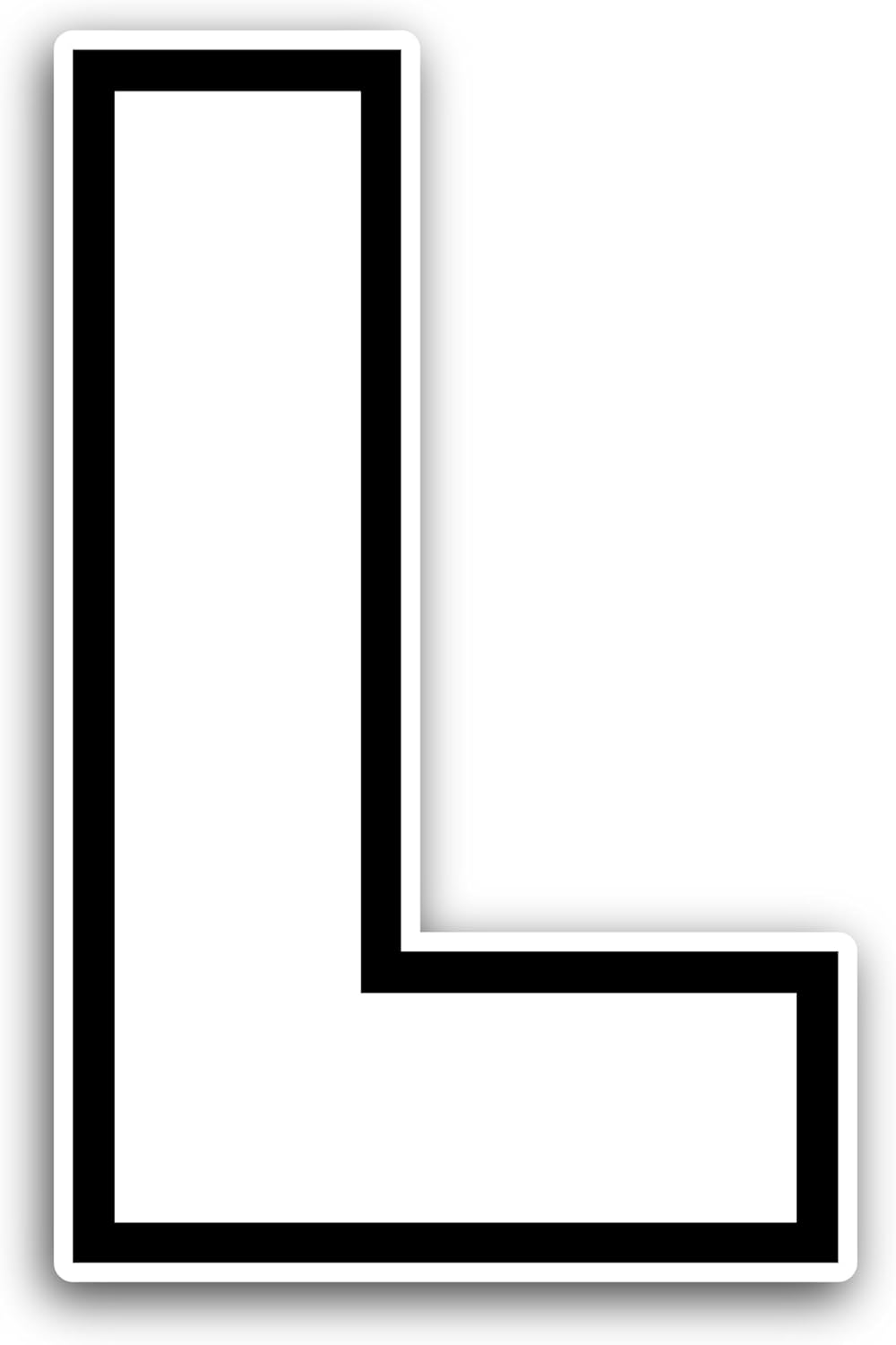 2 (Pieces) 3" and 5" Letter L Sticker, Waterproof Vinyl Decals for Many Purpose Like Cars, Trucks, Laptops, Phones, Windows and More