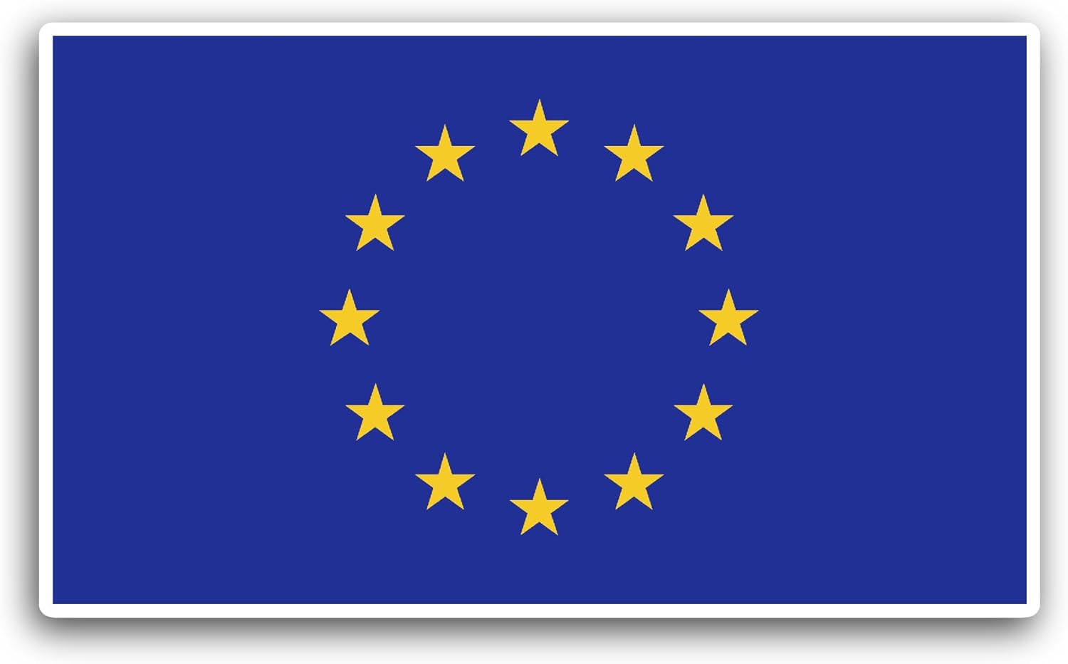 2 (Pieces) 3" and 5" Europian Union Flag Sticker, Waterproof Vinyl Decals for Many Purpose Like Cars, Trucks, Laptops, Phones, Windows and More