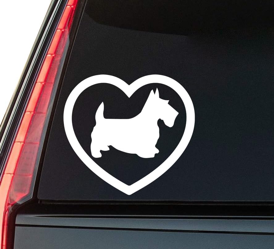Scottie Dog Window Vinyl Decal Sticker 6" (White), Waterproof Vinyl Decals for Many Purpose Like Cars, Trucks, Laptops, Phones, Windows and More