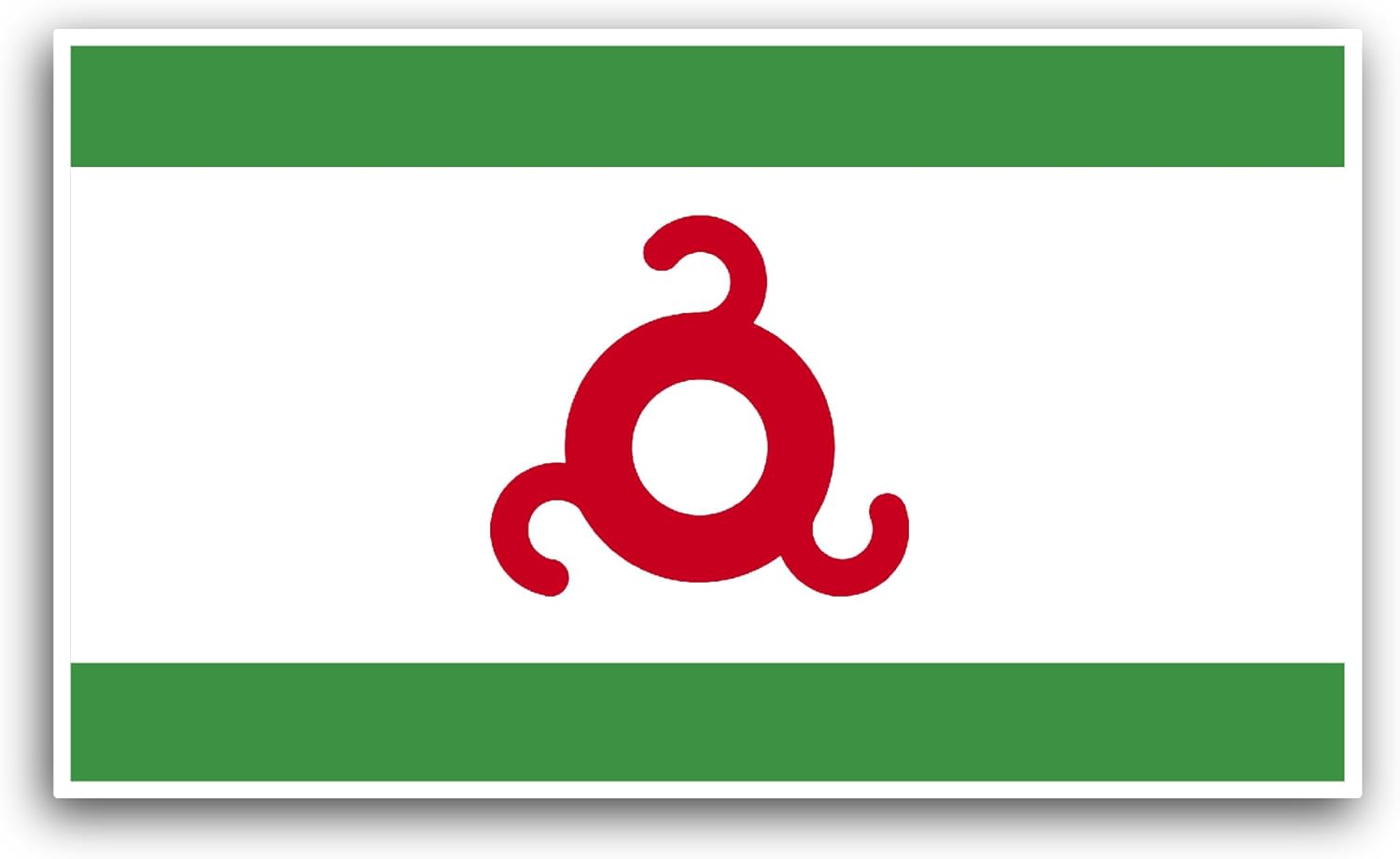 2 (Pieces) 3" and 5" Ingushetia Flag Sticker, Waterproof Vinyl Decals for Many Purpose Like Cars, Trucks, Laptops, Phones, Windows and More