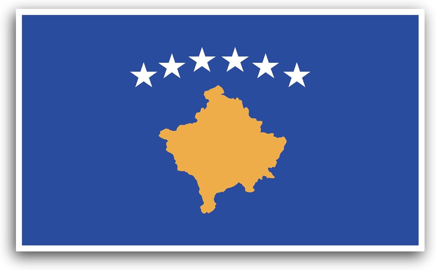 2 (Pieces) 3" and 5" Kosovo Flag Sticker, Waterproof Vinyl Decals for Many Purpose Like Cars, Trucks, Laptops, Phones, Windows and More