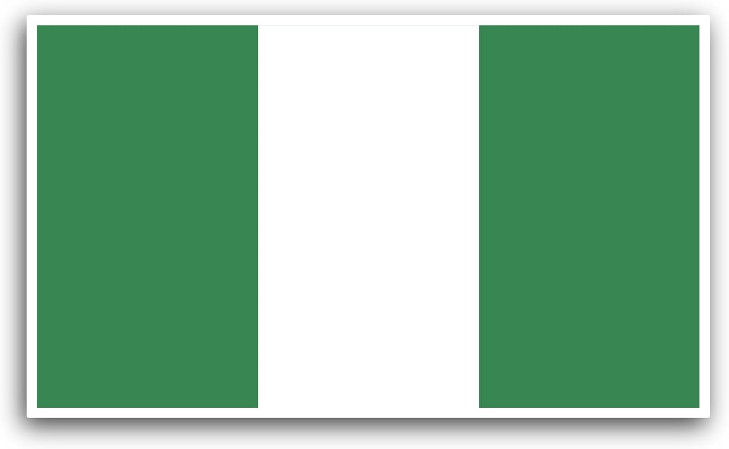2 (Pieces) 3" and 5" Nigeria Flag Sticker, Waterproof Vinyl Decals for Many Purpose Like Cars, Trucks, Laptops, Phones, Windows and More