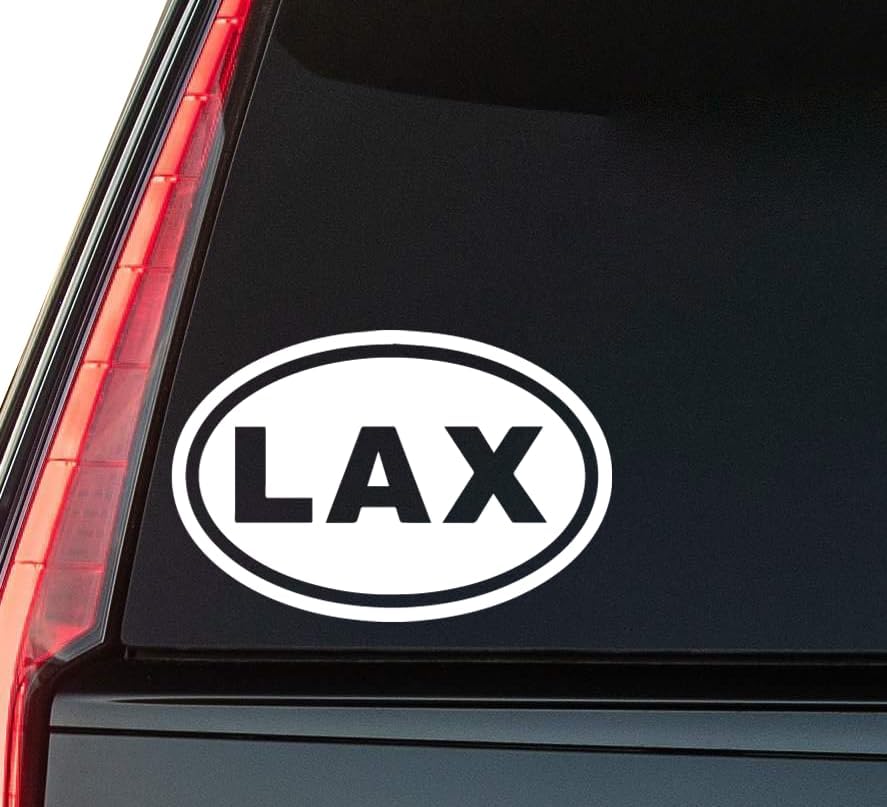 LAX Window Vinyl Decal Sticker 6" (White), Waterproof Vinyl Decals for Many Purpose Like Cars, Trucks, Laptops, Phones, Windows and More
