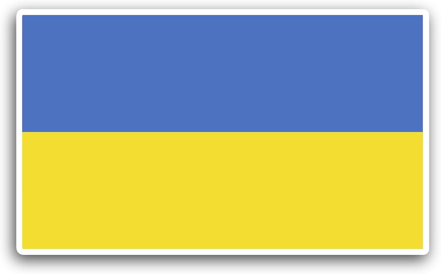 2 (Pieces) 3" and 5" Ukraine Flag Sticker, Waterproof Vinyl Decals for Many Purpose Like Cars, Trucks, Laptops, Phones, Windows and More