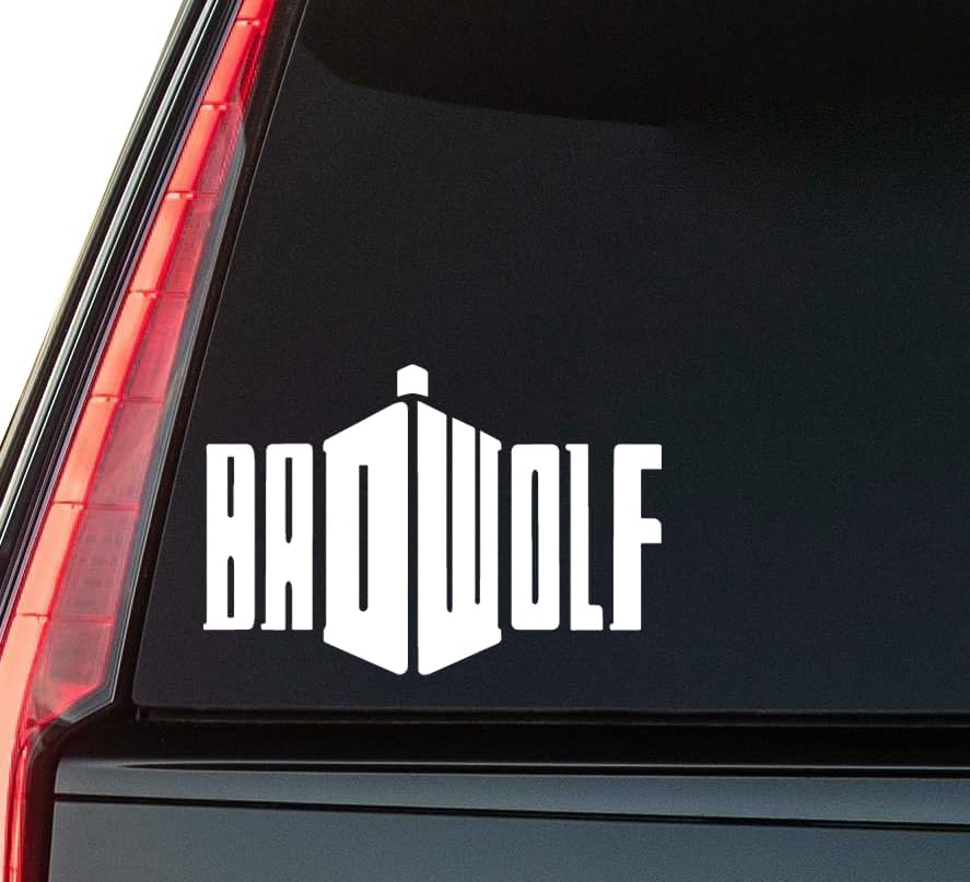 Badwolf Window Vinyl Decal Sticker 6" (White), Waterproof Vinyl Decals for Many Purpose Like Cars, Trucks, Laptops, Phones, Windows and More