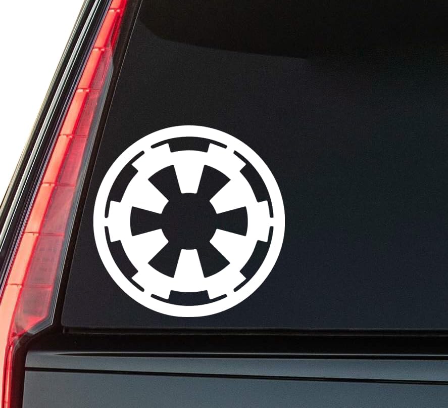 Gal@ctic Empire Star Window Vinyl Decal Sticker 6" (White), Waterproof Vinyl Decals for Many Purpose Like Cars, Trucks, Laptops, Phones, Windows and More