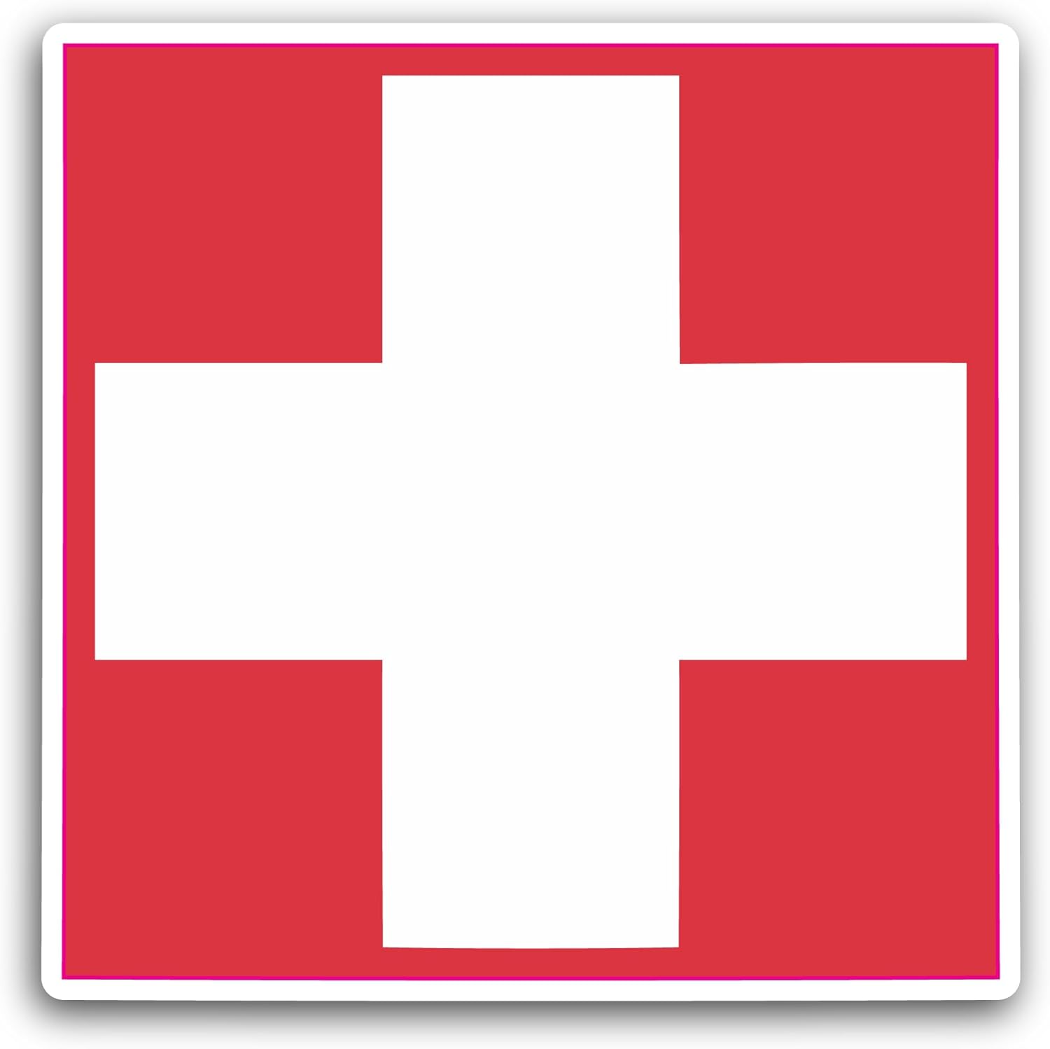 2 (Pieces) 3" and 5" Switzerl@nd Flag Sticker, Waterproof Vinyl Decals for Many Purpose Like Cars, Trucks, Laptops, Phones, Windows and More