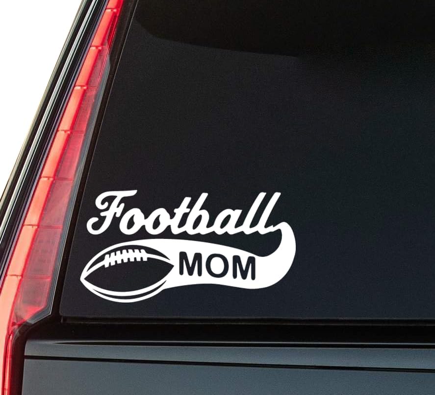 F00tball Mom Window Vinyl Decal Sticker 6" (White), Waterproof Vinyl Decals for Many Purpose Like Cars, Trucks, Laptops, Phones, Windows and More