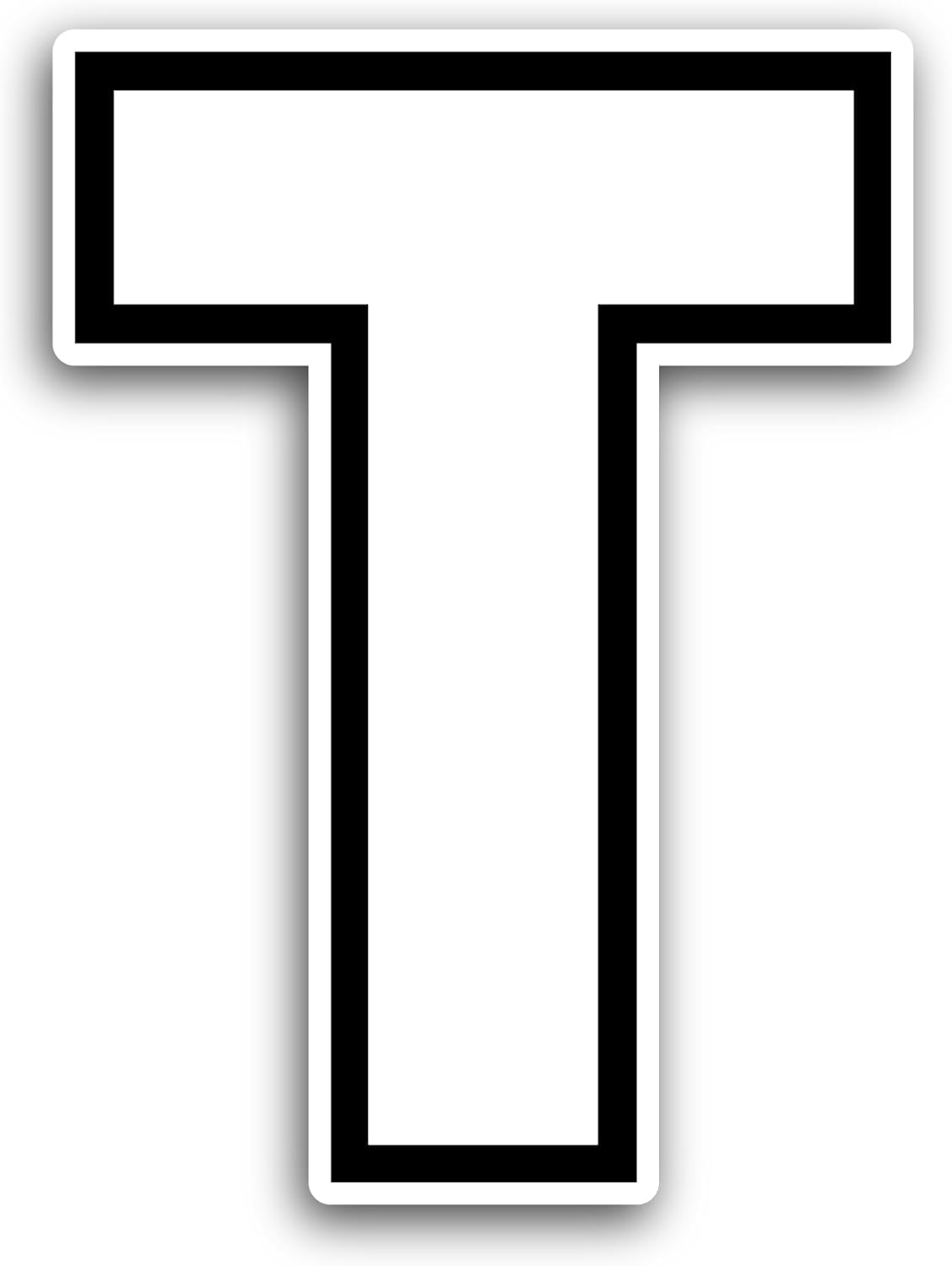 2 (Pieces) 3" and 5" Letter T Sticker, Waterproof Vinyl Decals for Many Purpose Like Cars, Trucks, Laptops, Phones, Windows and More