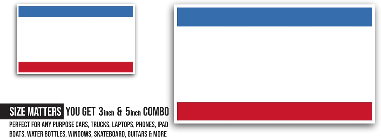 2 (Pieces) 3" and 5" Crimea Flag Sticker, Waterproof Vinyl Decals for Many Purpose Like Cars, Trucks, Laptops, Phones, Windows and More