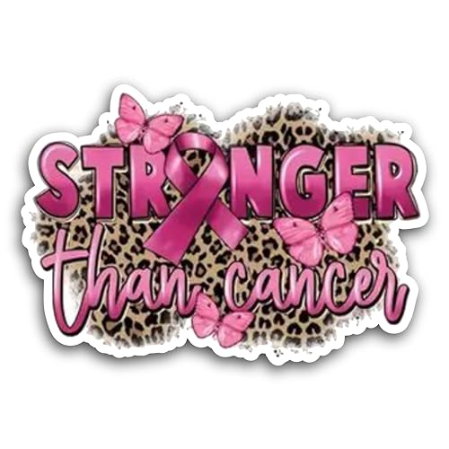 2 (Pieces) 3" and 5" Stranger Than Cancer Decal Sticker, Waterproof Vinyl Decals for Many Purpose Li