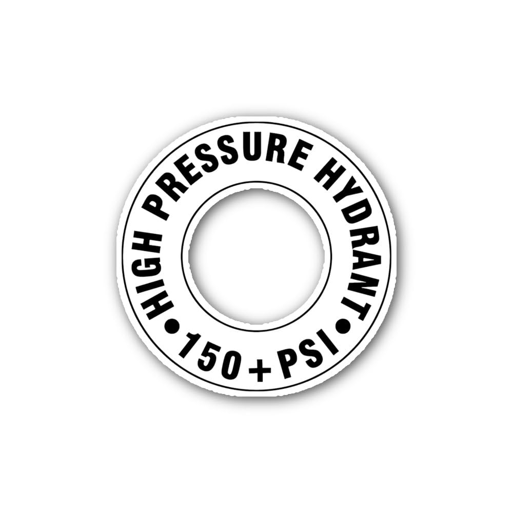 2 (Pieces) 3" and 5" Pressure fire Hydrant Sign Sticker, Waterproof Vinyl Decals for Many Purpose Li