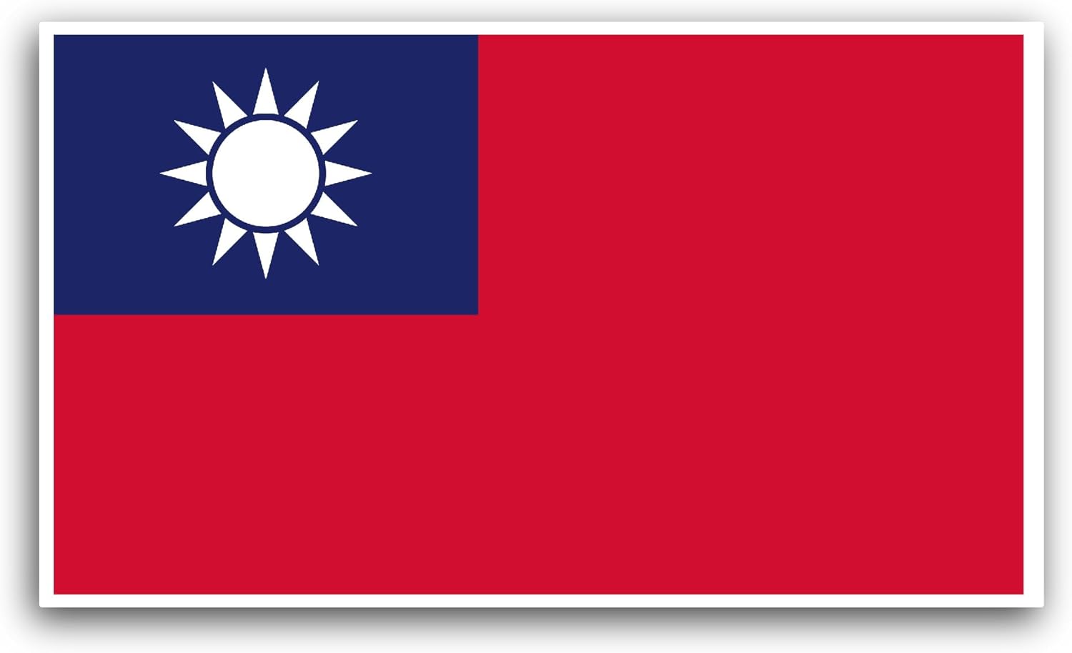 2 (Pieces) 3" and 5" Taiwan Flag Sticker, Waterproof Vinyl Decals for Many Purpose Like Cars, Trucks, Laptops, Phones, Windows and More