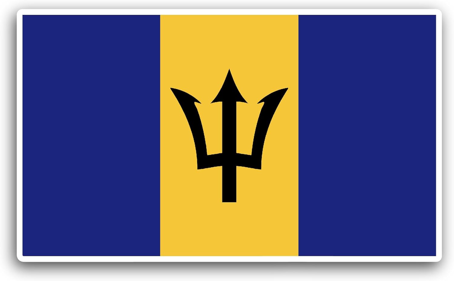 2 (Pieces) 3" and 5" Barbados Flag Sticker, Waterproof Vinyl Decals for Many Purpose Like Cars, Trucks, Laptops, Phones, Windows and More