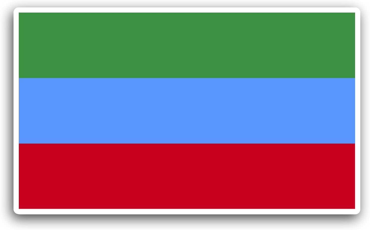 2 (Pieces) 3" and 5" Dagestan Flag Sticker, Waterproof Vinyl Decals for Many Purpose Like Cars, Trucks, Laptops, Phones, Windows and More