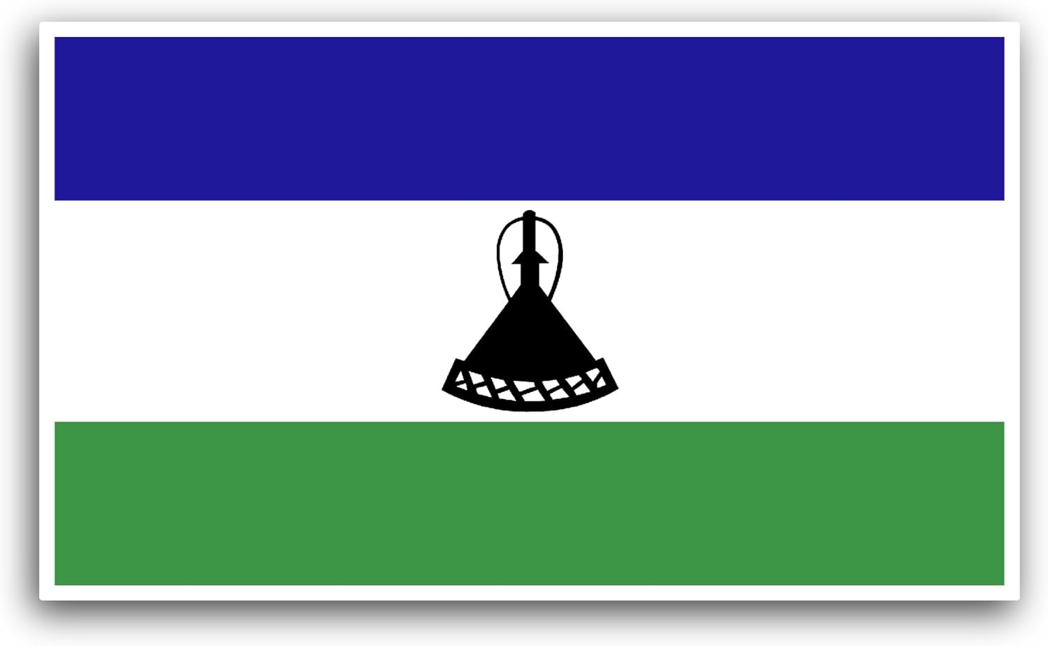 2 (Pieces) 3" and 5" Lesotho Flag Sticker, Waterproof Vinyl Decals for Many Purpose Like Cars, Trucks, Laptops, Phones, Windows and More