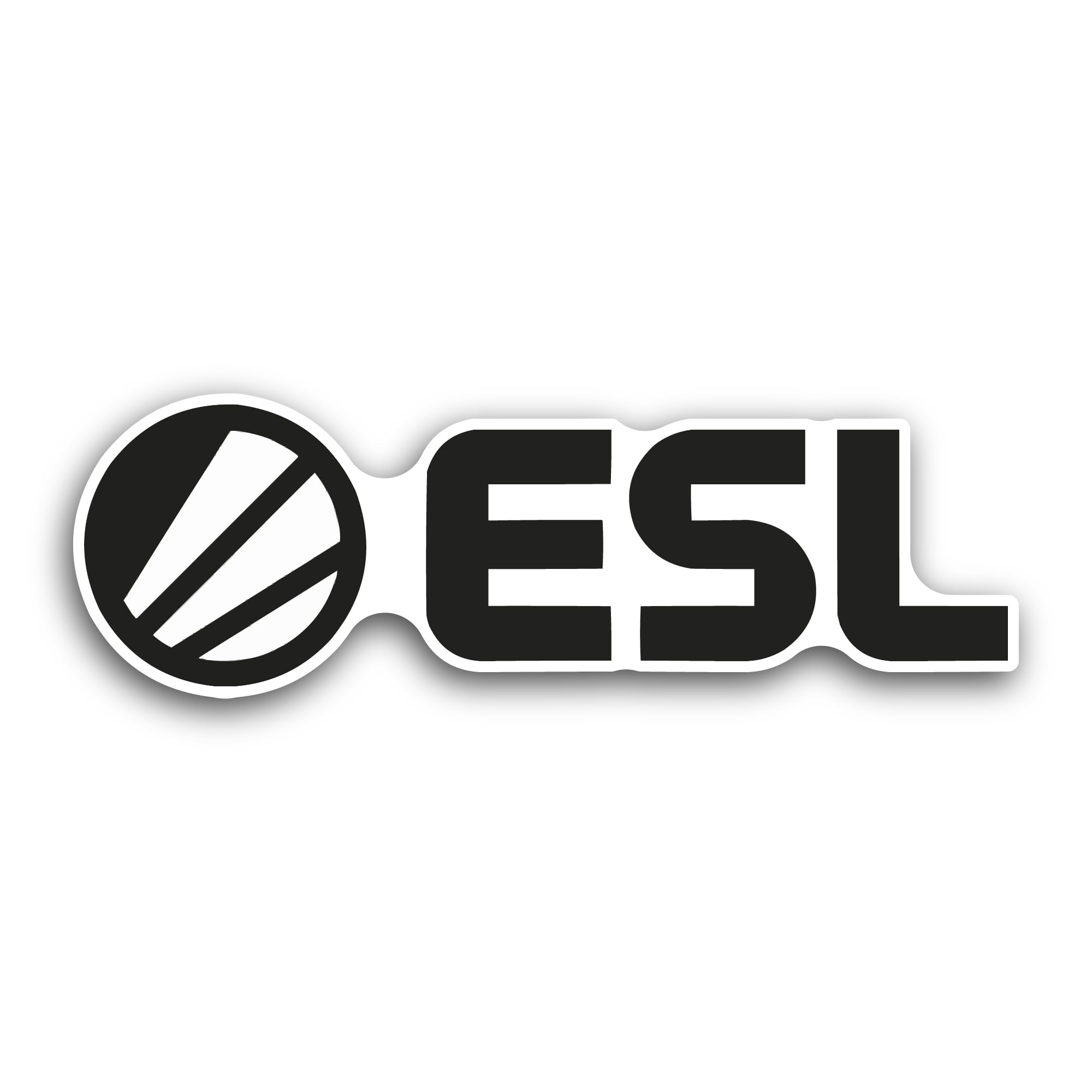 2 (Pieces) 3" and 5" ESL Sticker, Waterproof Vinyl Decals for Many Purpose Like Cars, Trucks, Laptop