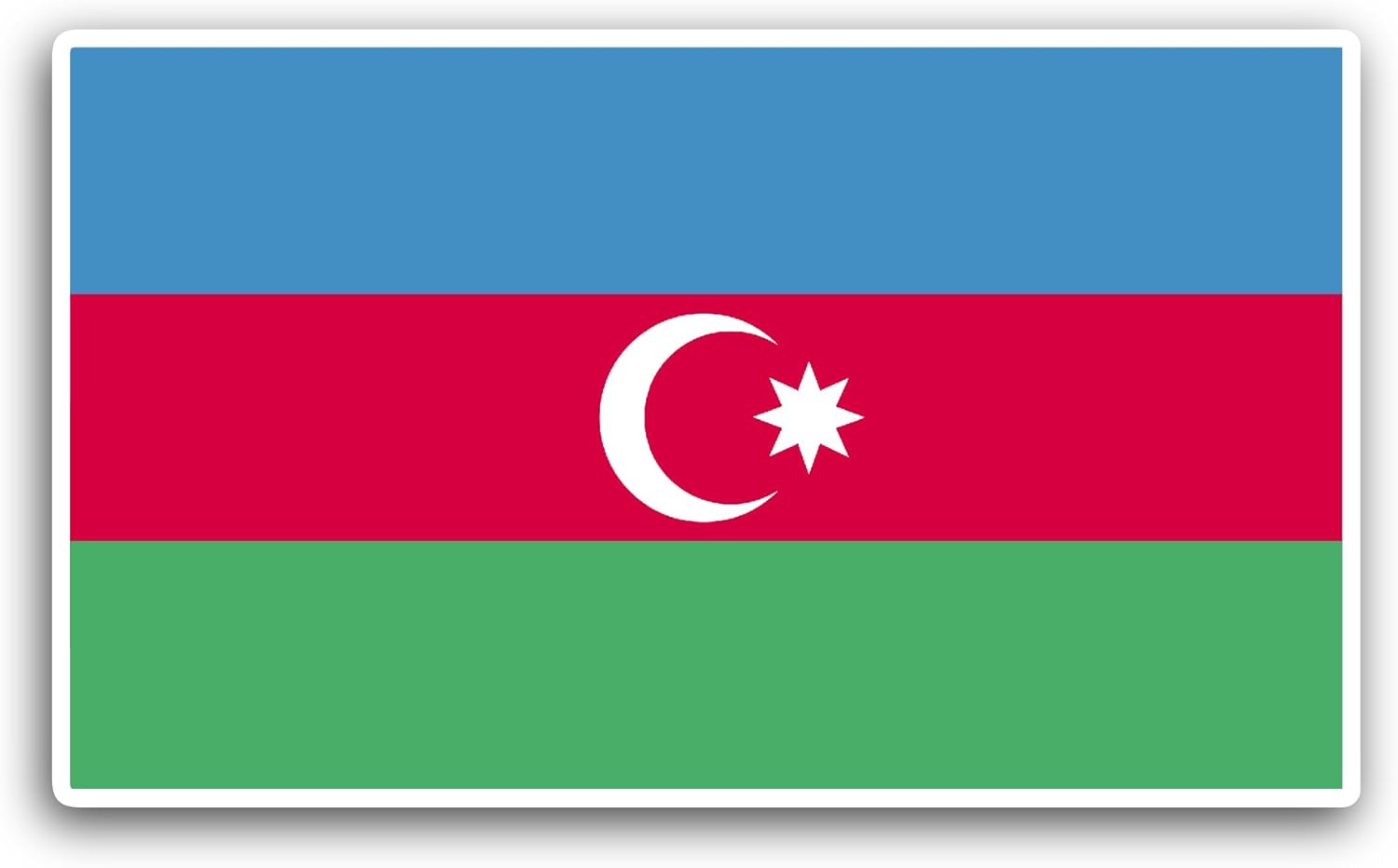 2 (Pieces) 3" and 5" Azerbaijan Flag Sticker, Waterproof Vinyl Decals for Many Purpose Like Cars, Trucks, Laptops, Phones, Windows and More