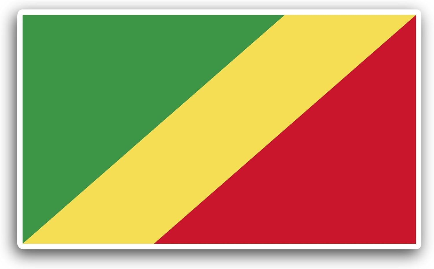 2 (Pieces) 3" and 5" Congo Republic of The Flag Sticker, Waterproof Vinyl Decals for Many Purpose Like Cars, Trucks, Laptops, Phones, Windows and More