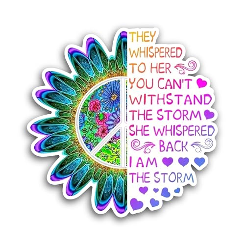 2 (Pieces) 3" and 5" They Whispered to Her Text Sticker, Waterproof Vinyl Decals for Many Purpose Li
