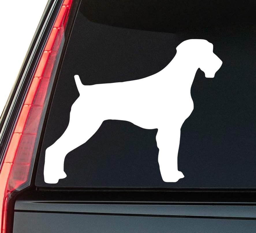 German Wirehaired Pointer Window Vinyl Decal Sticker 6" (White), Waterproof Vinyl Decals for Many Purpose Like Cars, Trucks, Laptops, Phones, Windows and More