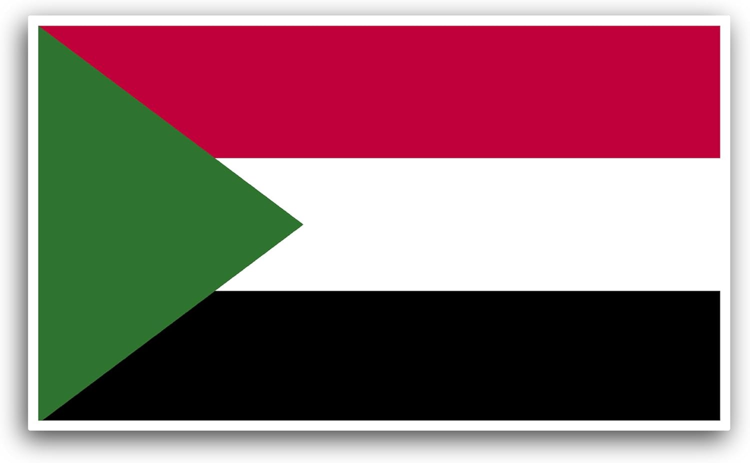 2 (Pieces) 3" and 5" Sudan Flag Sticker, Waterproof Vinyl Decals for Many Purpose Like Cars, Trucks, Laptops, Phones, Windows and More
