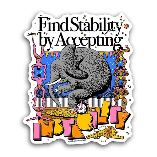 2 (Pieces) 3" and 5" Find Stability by Accepting Sticker, Waterproof Vinyl Decals for Many Purpose L