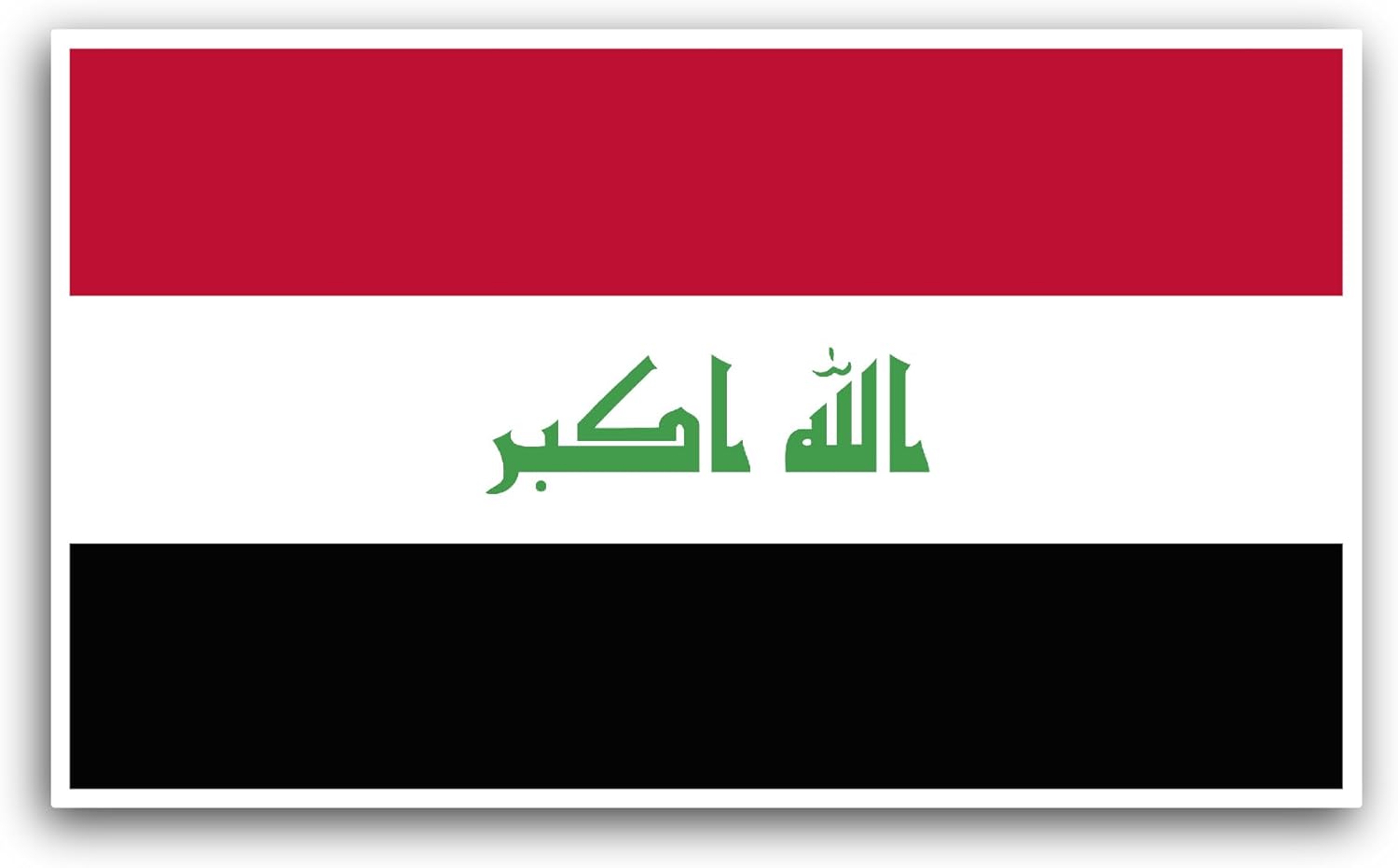 2 (Pieces) 3" and 5" Iraq Flag Sticker, Waterproof Vinyl Decals for Many Purpose Like Cars, Trucks, Laptops, Phones, Windows and More