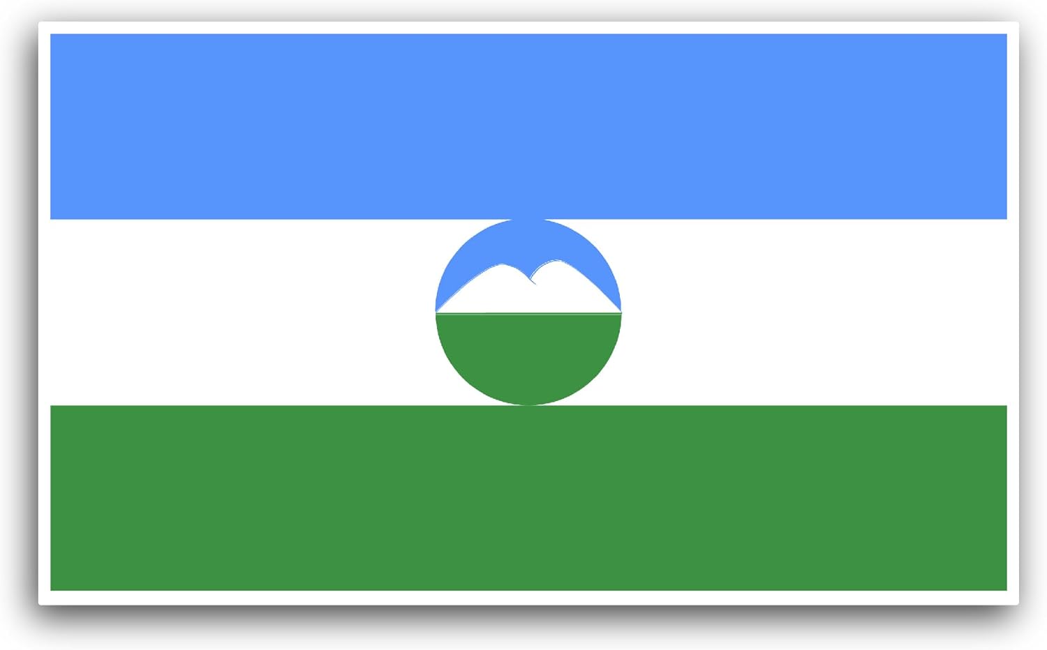 2 (Pieces) 3" and 5" Kabardino Balkaria - Flag Sticker, Waterproof Vinyl Decals for Many Purpose Like Cars, Trucks, Laptops, Phones, Windows and More