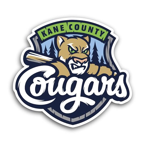 2 (Pieces) 3" and 5" Kane C0unty Cougars Sticker, Waterproof Vinyl Decals for Many Purpose Like Cars