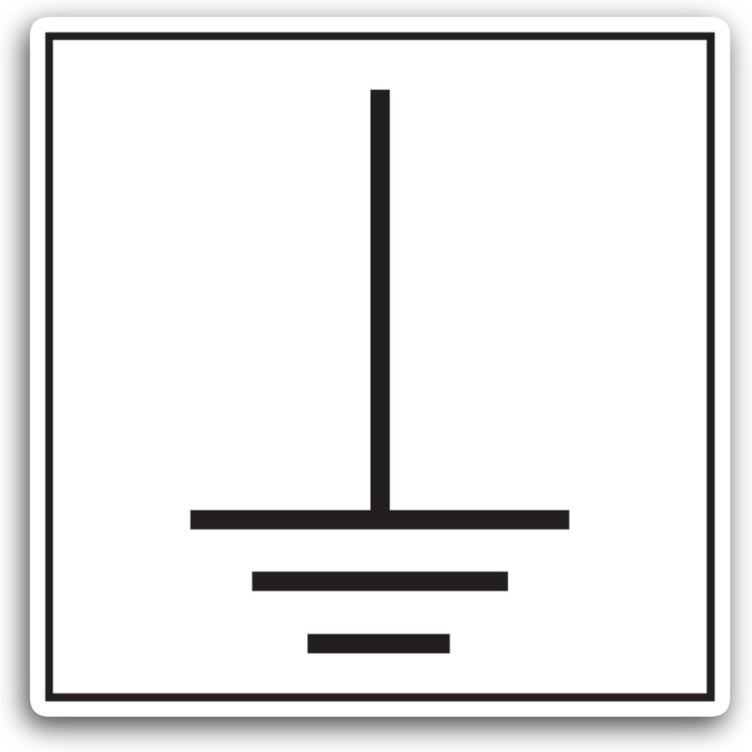 2 (Pieces) 3" and 5" Ground, Earth Symbol Sticker, Waterproof Vinyl Decals for Many Purpose Like Cars, Trucks, Laptops, Phones, Windows and More