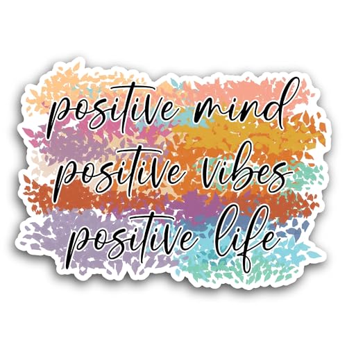 2 (Pieces) 3" and 5" Positive Mind Sticker, Waterproof Vinyl Decals for Many Purpose Like Cars, Truc