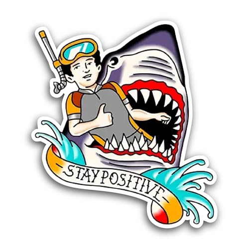 2 (Pieces) 3" and 5" Stay Positive Sticker, Waterproof Vinyl Decals for Many Purpose Like Cars, Truc