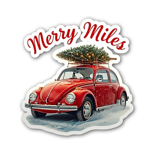 2 (Pieces) 3" and 5" Santa's Sleigh and Elves Sticker, Waterproof Vinyl Decals for Many Purpose Like
