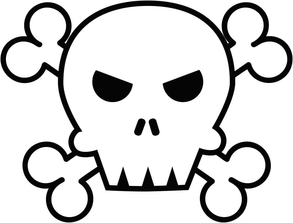 Inspirational Quote Skull and Bones Line Icon. Danger Vector Motivational Sticker Vinyl Decal Motivation Stickers- 5" Vinyl Sticker Waterproof