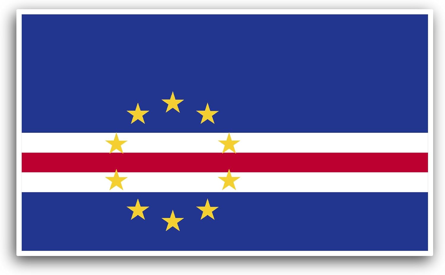 2 (Pieces) 3" and 5" Cape Verde Flag Sticker, Waterproof Vinyl Decals for Many Purpose Like Cars, Trucks, Laptops, Phones, Windows and More