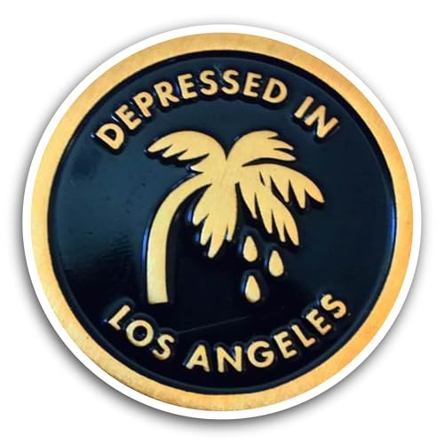 2 (Pieces) 3" and 5" Depressed in Los Angeles Sticker, Waterproof Vinyl Decals for Many Purpose Like