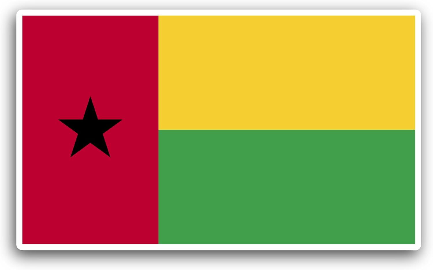 2 (Pieces) 3" and 5" Guinea - Bissau Flag Sticker, Waterproof Vinyl Decals for Many Purpose Like Cars, Trucks, Laptops, Phones, Windows and More