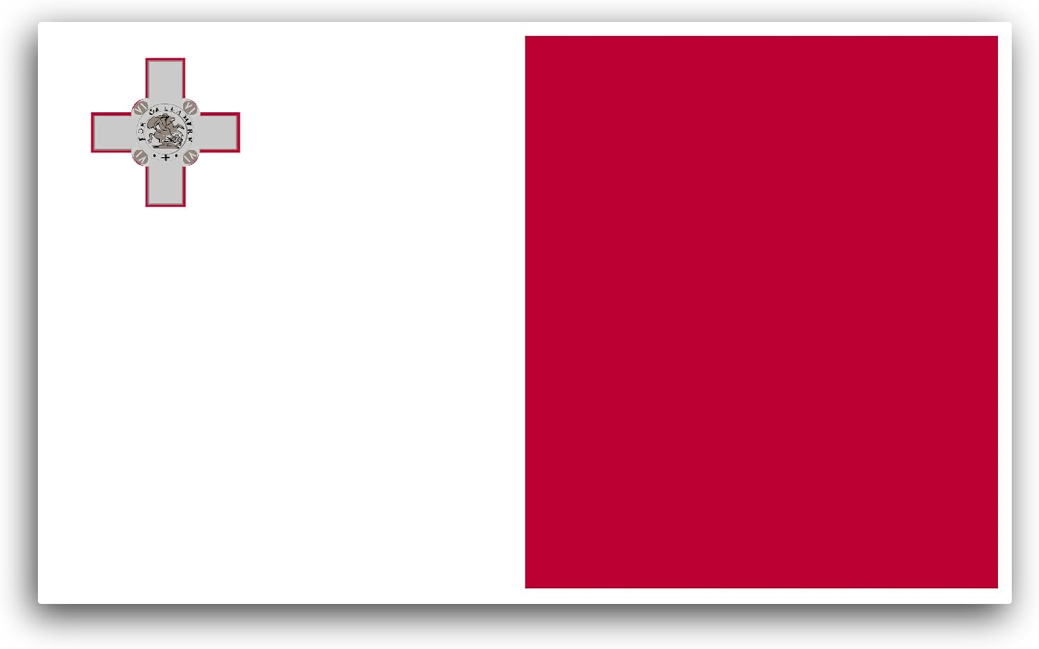 2 (Pieces) 3" and 5" Malta Flag Sticker, Waterproof Vinyl Decals for Many Purpose Like Cars, Trucks, Laptops, Phones, Windows and More