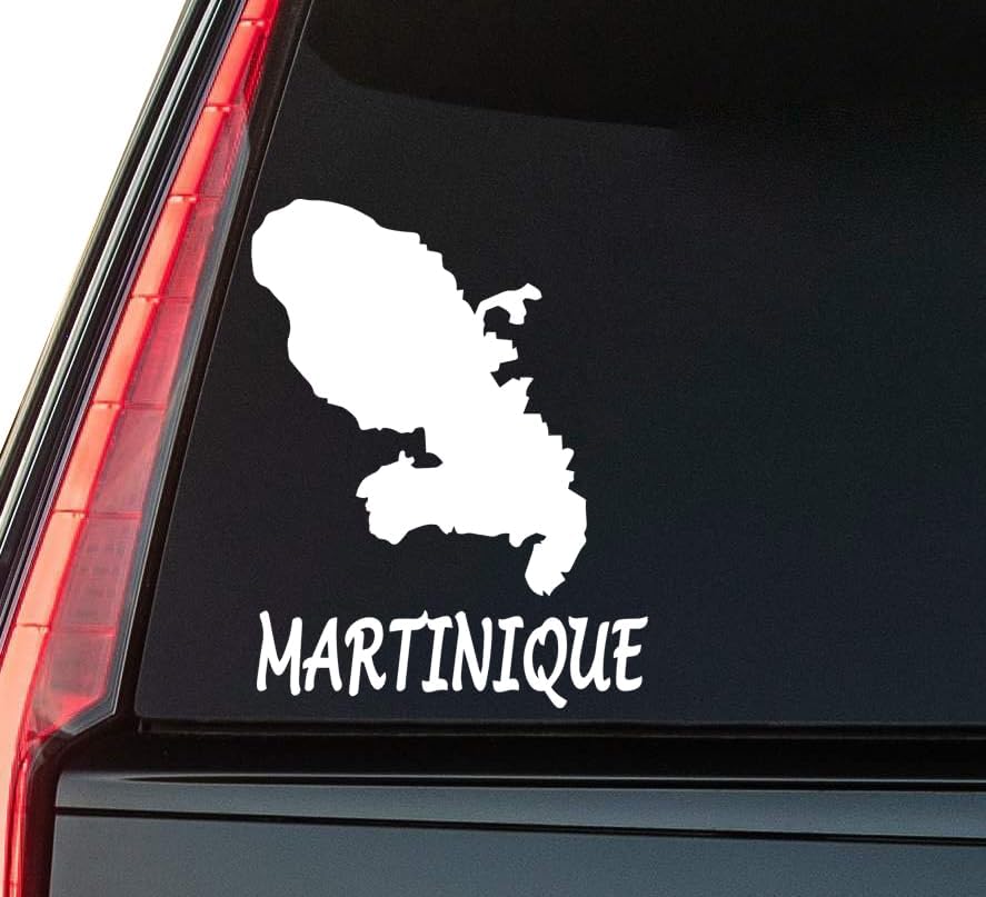 Martinique Window Vinyl Decal Sticker 6" (White), Waterproof Vinyl Decals for Many Purpose Like Cars, Trucks, Laptops, Phones, Windows and More