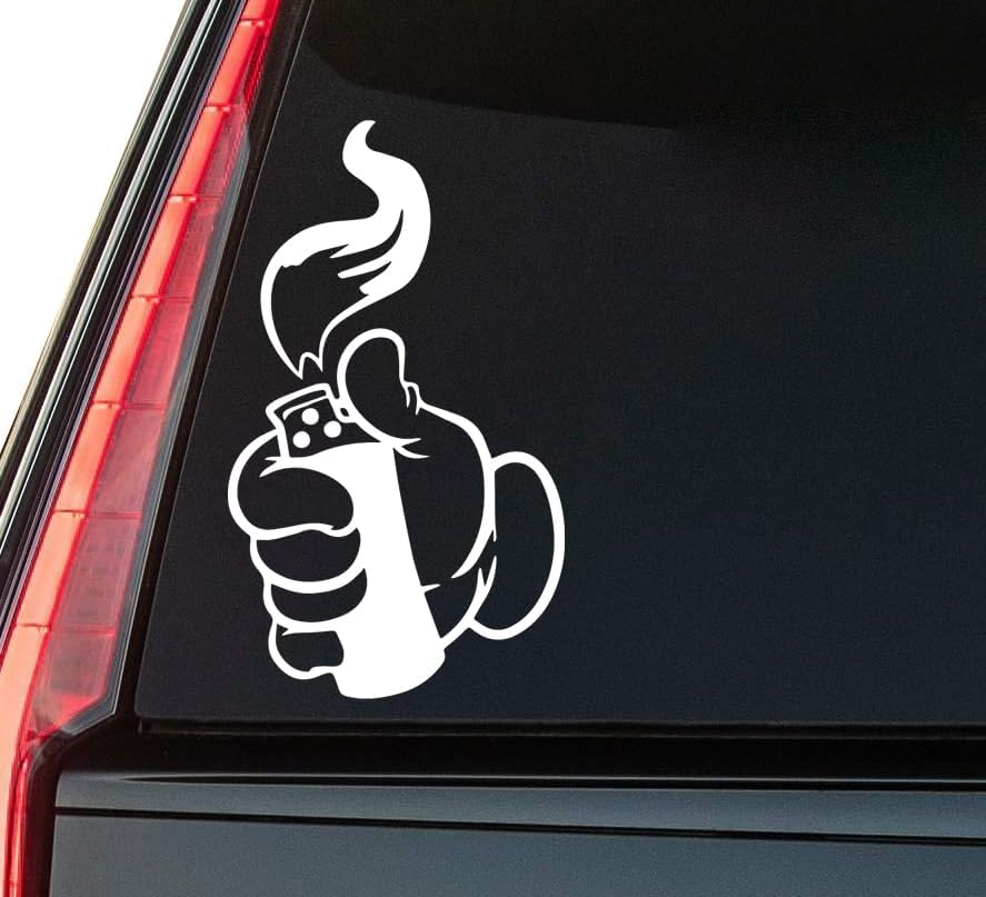 Sticky Bomb Window Vinyl Decal Sticker 6" (White), Waterproof Vinyl Decals for Many Purpose Like Cars, Trucks, Laptops, Phones, Windows and More
