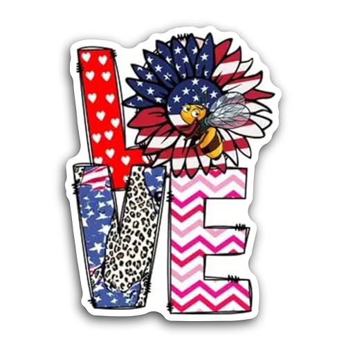 2 (Pieces) 3" and 5" Love Design Color stickerke Cars, Trucks, Laptops, Phones, Windows and More