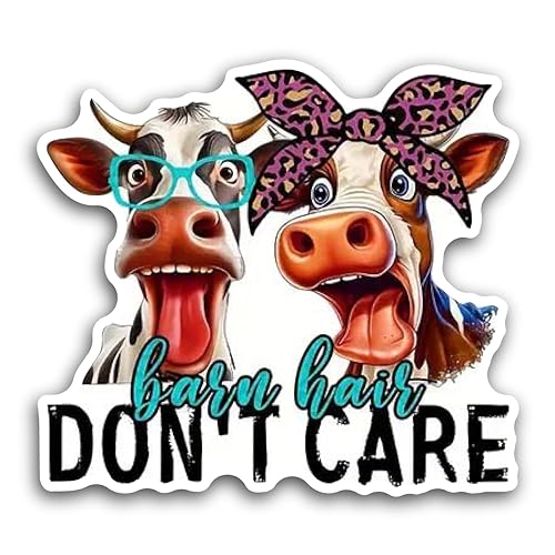 2 (Pieces) 3" and 5" Barn Hair Don't Care Decal Sticker, Waterproof Vinyl Decals for Many Purpose Li