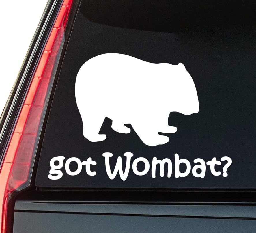 Got Wombat Window Vinyl Decal Sticker 6" (White), Waterproof Vinyl Decals for Many Purpose Like Cars, Trucks, Laptops, Phones, Windows and More