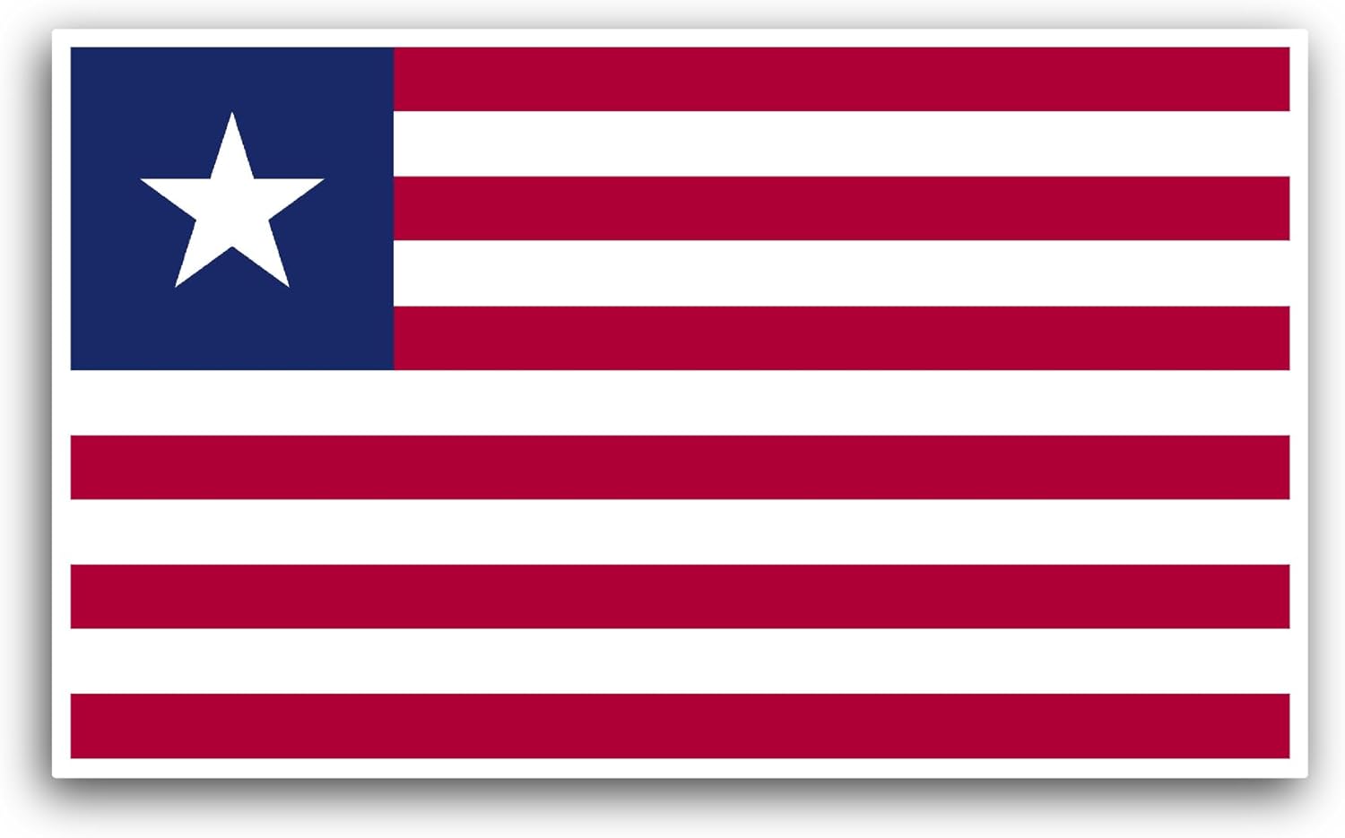 2 (Pieces) 3" and 5" Liberia Flag Sticker, Waterproof Vinyl Decals for Many Purpose Like Cars, Trucks, Laptops, Phones, Windows and More