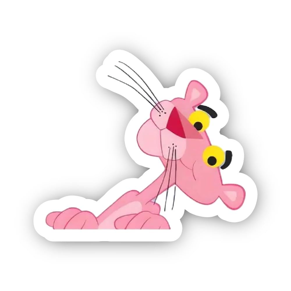 2 (Pieces) 2" and 3" Pink Panther Sticker, Waterproof Vinyl Decals for Many Purpose Like Cars, Truck