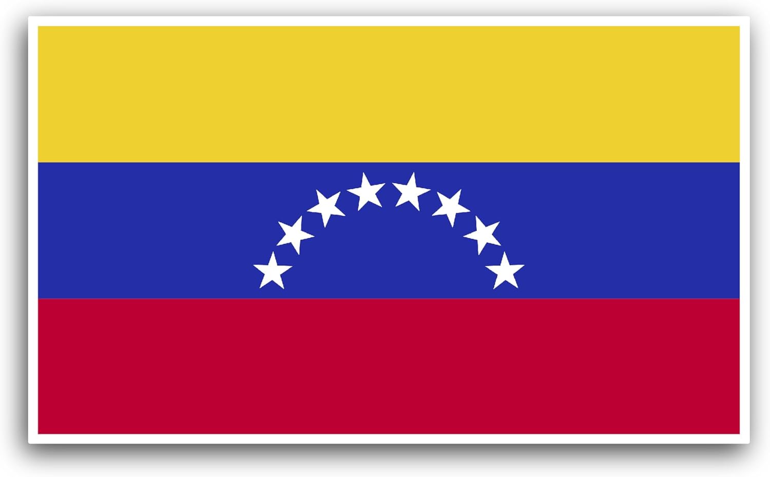 2 (Pieces) 3" and 5" Venezuela Flag Sticker, Waterproof Vinyl Decals for Many Purpose Like Cars, Trucks, Laptops, Phones, Windows and More
