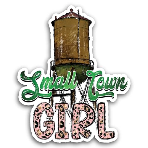 2 (Pieces) 3" and 5" Small Town Girl Text Sticker, Waterproof Vinyl Decals for Many Purpose Like Car