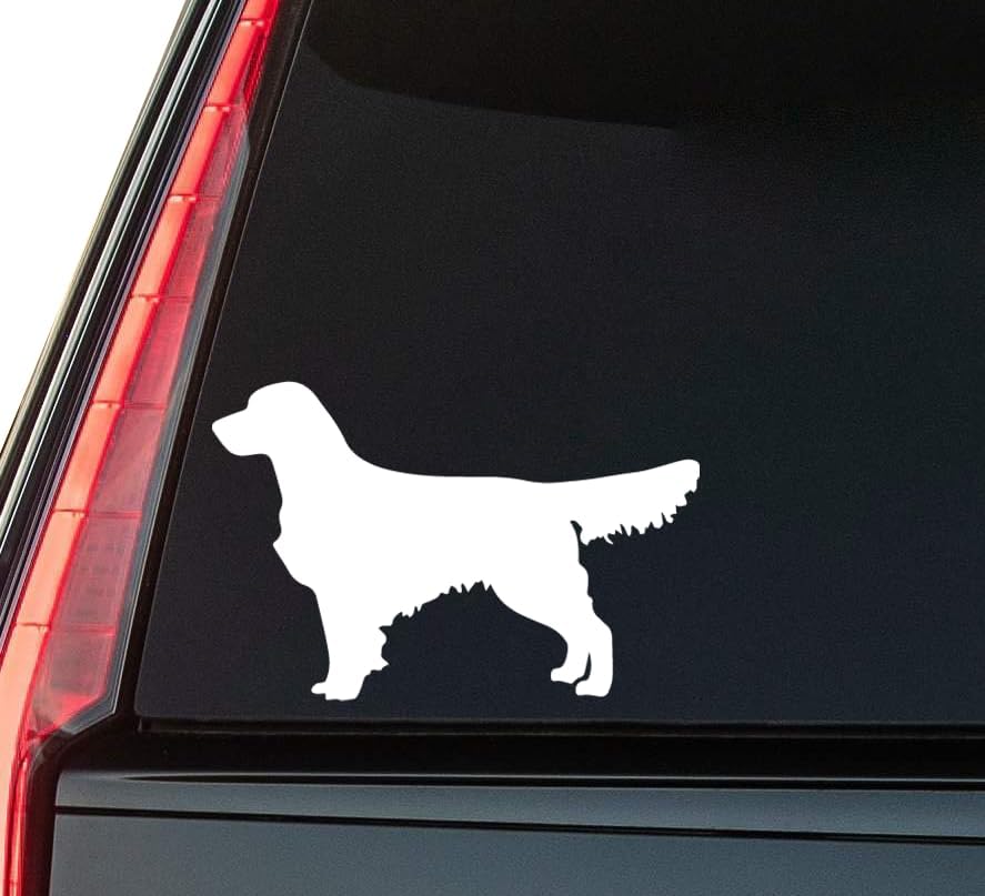 Dog Window Vinyl Decal Sticker 6" (White), Waterproof Vinyl Decals for Many Purpose Like Cars, Trucks, Laptops, Phones, Windows and More